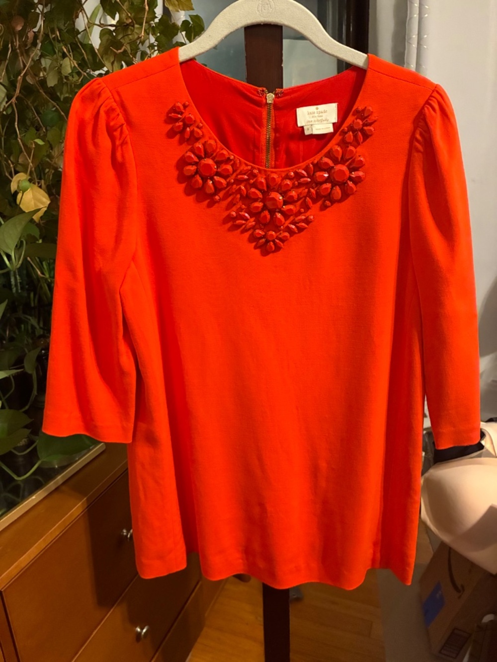 kate spade Bright orange Embellished Neck Tunic